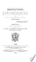 Institutions liturgiques