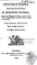 Instructions sur les fonctions du ministère pastoral