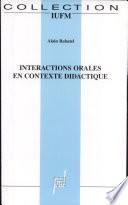 Interactions orales en contexte didactique