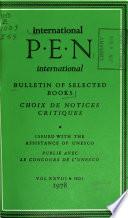 International P.E.N Bulletin of Selected Books
