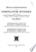 International rules of botanical nomenclature