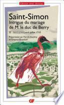 Intrigue du mariage de M. le duc de Berry