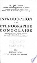 Introduction à l'ethnographie congolaise