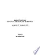 Livre Introduction à l'étude des espaces de Banach