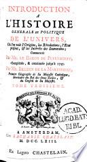 Introduction à l'histoire générale et politique de l'univers