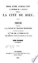Introduction à la Cité de Dieu 