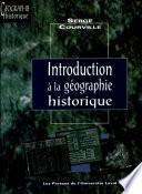 Introduction à la géographie historique
