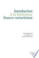 Introduction à la littérature franco-ontarienne