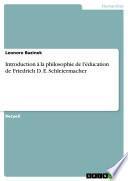 Introduction à la philosophie de l'éducation de Friedrich D. E. Schleiermacher
