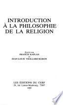 Introduction à la philosophie de la religion