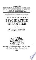 Introduction à la psychiatrie infantile