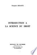 Introduction à la science du droit