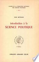 Introduction à la science politique