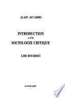 Introduction à une sociologie critique