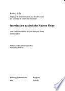Introduction au droit des Nations Unies