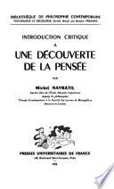 Introduction critique à une découverte de la pensée