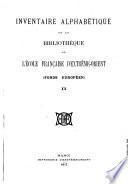 Inventaire alphabétique de la bibliothèque de l'École française d'extrême-Orient (fonds européen)