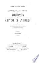 Inventaire analytique des archives du château de La Barre