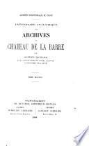 Inventaire analytique des archives du château de La Barre