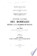 Inventaire analytique des hommage rendus à la Chambre de France