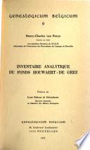 Inventaire analytique du Fonds Houwaert-de Grez