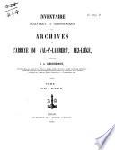 Inventaire analytique et chronologique des archives de l'abbaye de Val-St.-Lambert, lez-Liége