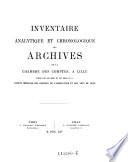 Inventaire analytique et chronologique des archives de la chambre des comptes, à Lille