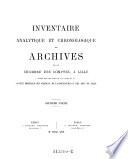 Inventaire analytique et chronologique des archives de la chambre des comptes, a Lille