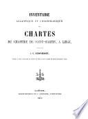 Inventaire analytique et chronologique des chartes du chapitre de Saint-Martin, à Liége