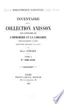 Inventaire de la collection Anisson sur l'histoire de l'imprimerie et la librairie: no. 22061-22102