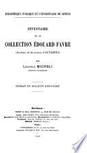Inventaire de la collection Édouard Favre (Archives de la maison d'Altamira)