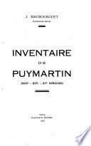 Inventaire de Puymartin