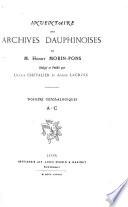 Inventaire des archives dauphinoises de M. Henry Morin-Pons