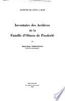 Inventaire des archives de la famille d'Olmen de Poederlé