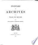 Inventaire des archives de la ville de Bruges
