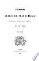 Inventaire des Archives de la ville de Malines