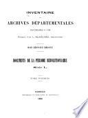 Inventaire des Archives départementales postérieures à 1789