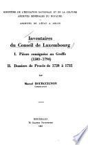 Inventaire des archives du Conseil de Luxembourg