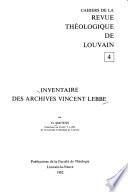 Inventaire des archives Vincent Lebbe