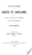 Inventaire des chartes et cartulaires des duchés de Brabant et de Limbourg et des pays d'Outre-Meuse: ptie. Chartes originales et vidimées, 1153-1383