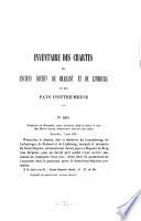 Inventaire des chartes et cartulaires des duchés de Brabant