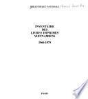 Inventaire des livres imprimés vietnamiens