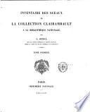 Inventaire des sceaux de la collection Clairambault à la Bibliothèque Nationale