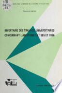 Inventaire des travaux universitaires concernant l'Aquitaine en 1985 et 1986
