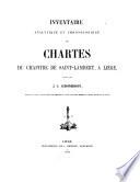 Inventaire du chapitre de Saint-Lambert à Liège