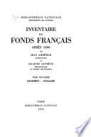 Inventaire du fonds français après 1800