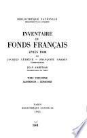 Inventaire du fonds français après 1800