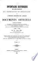 Inventaire historique des actes transcrits aux insinuations ecclésiastiques de l'ancien diocèse de Lisieux