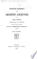 Inventaire historique des archives anciennes de la ville d'Epinal