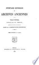 Inventaire historique des archives anciennes de la ville d'Épinal: ptie. [Série CC, Impots et comptabilité, 1303-1783